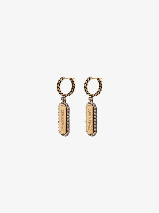 Gold-tone Graffiti Logo Earrings