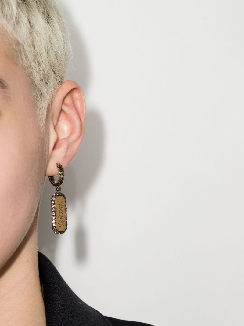 Gold-tone Graffiti Logo Earrings