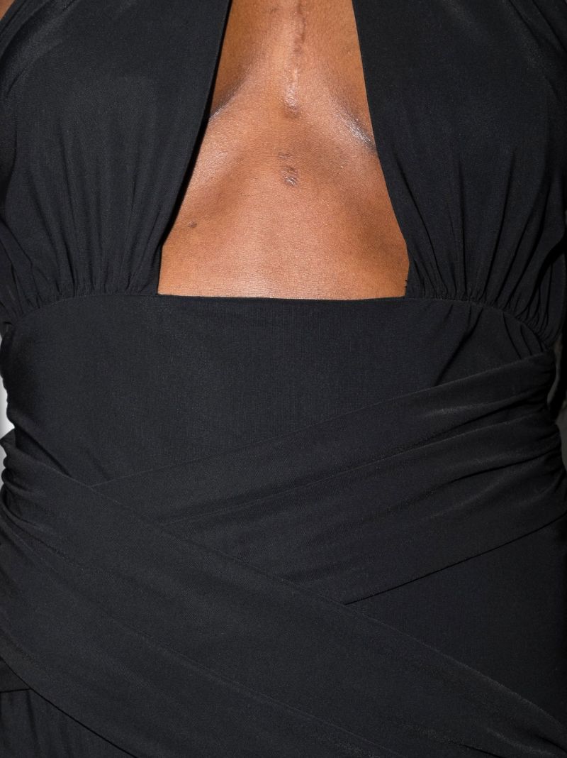 Black Cutout Halterneck Swimsuit