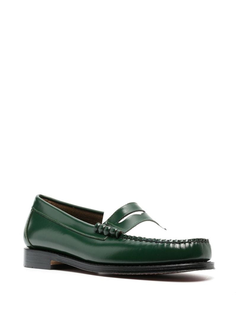 Green Larson Leather Loafers