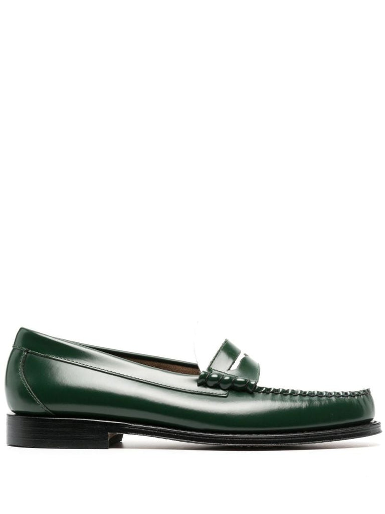 Green Larson Leather Loafers
