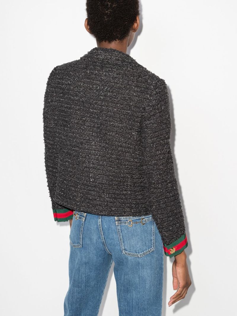 Black Double-breasted Tweed Jacket