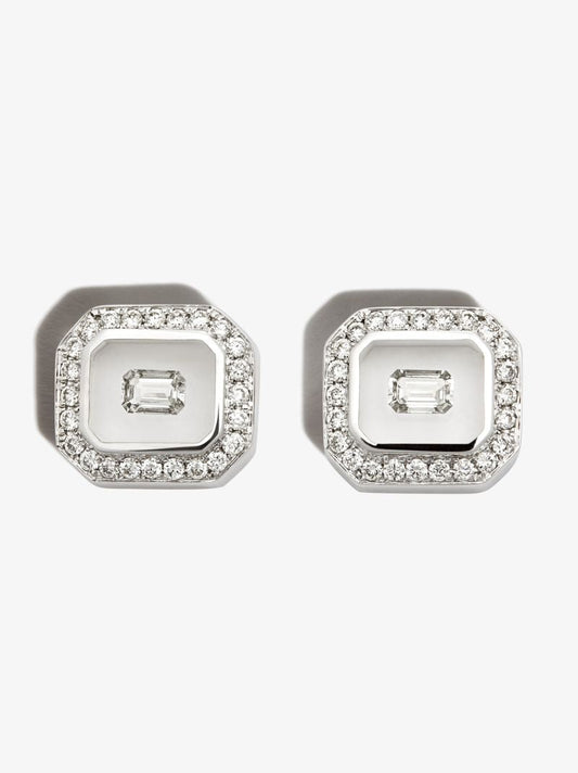 18k White Gold Universe Diamond Earrings