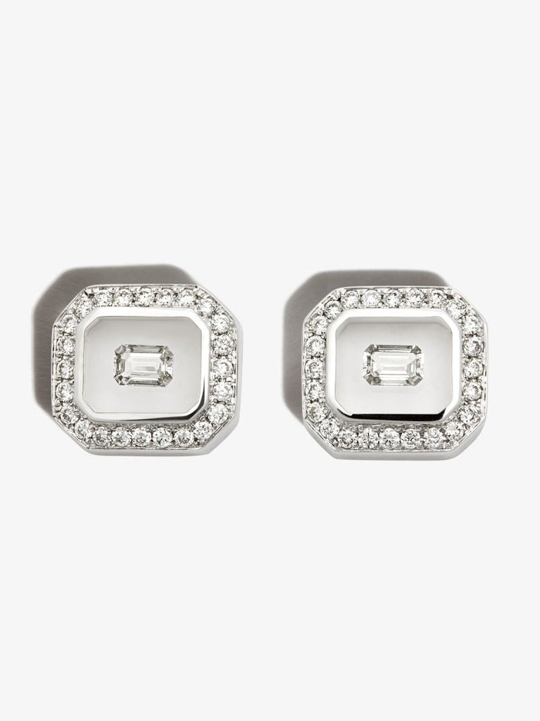 18k White Gold Universe Diamond Earrings