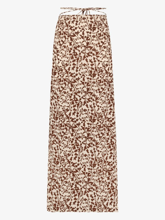 Printed Silk Midi Skirt