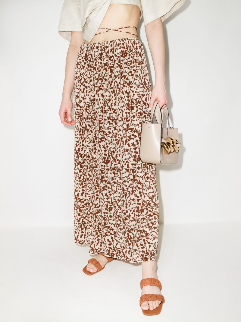 Printed Silk Midi Skirt