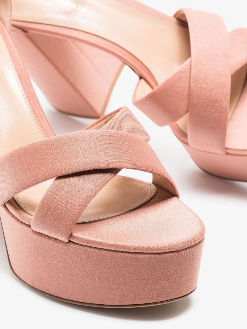 Pink Sheridan 70 Satin Platform Sandals