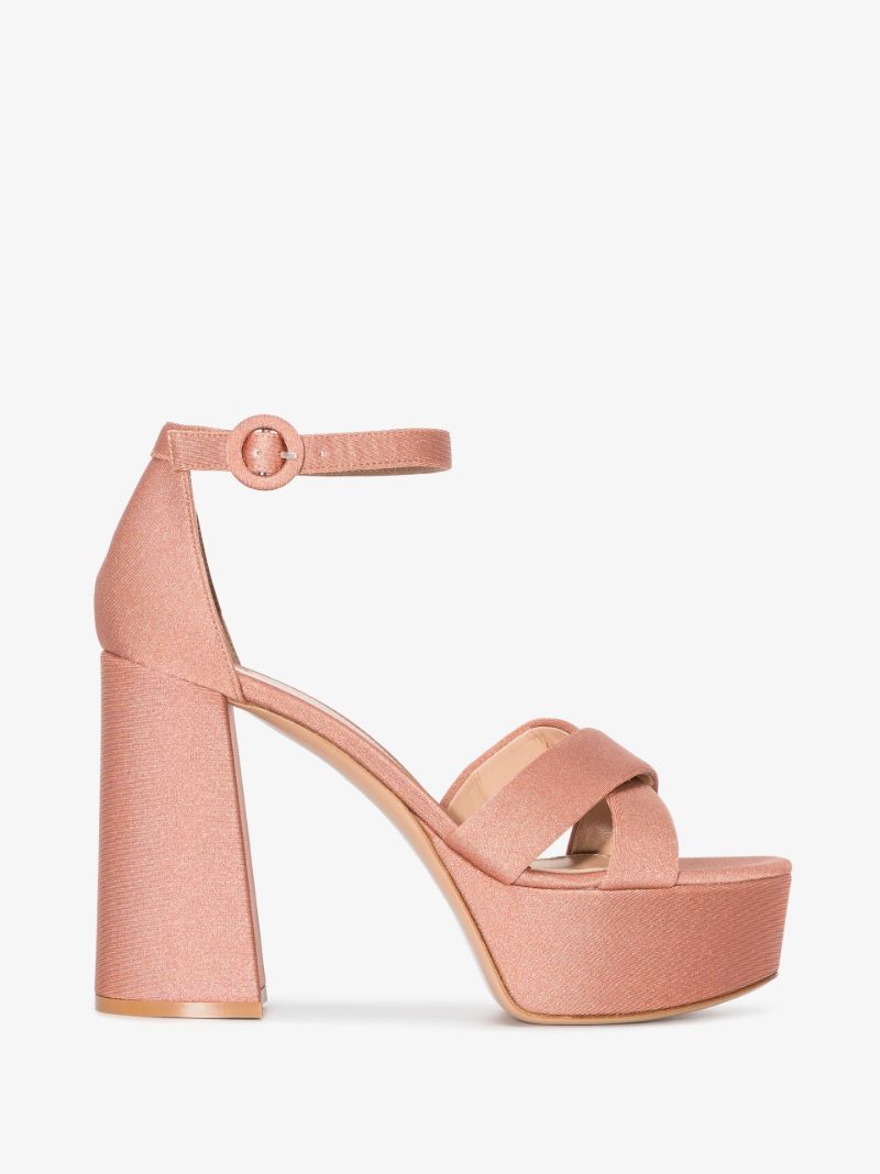 Pink Sheridan 70 Satin Platform Sandals