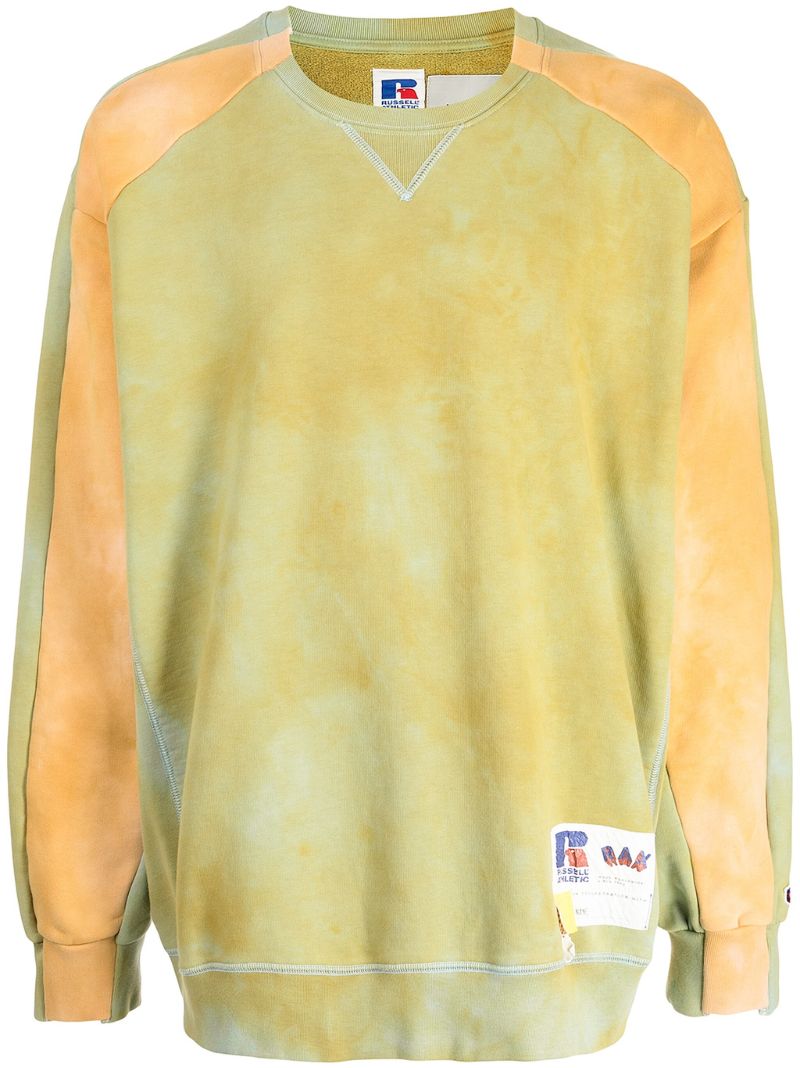 Green Tie-dye Cotton Sweatshirt