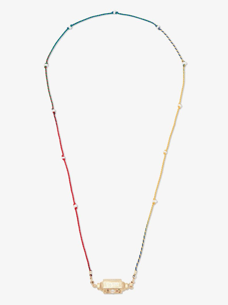 14k Yellow Gold Love You Sapphire Locket Necklace