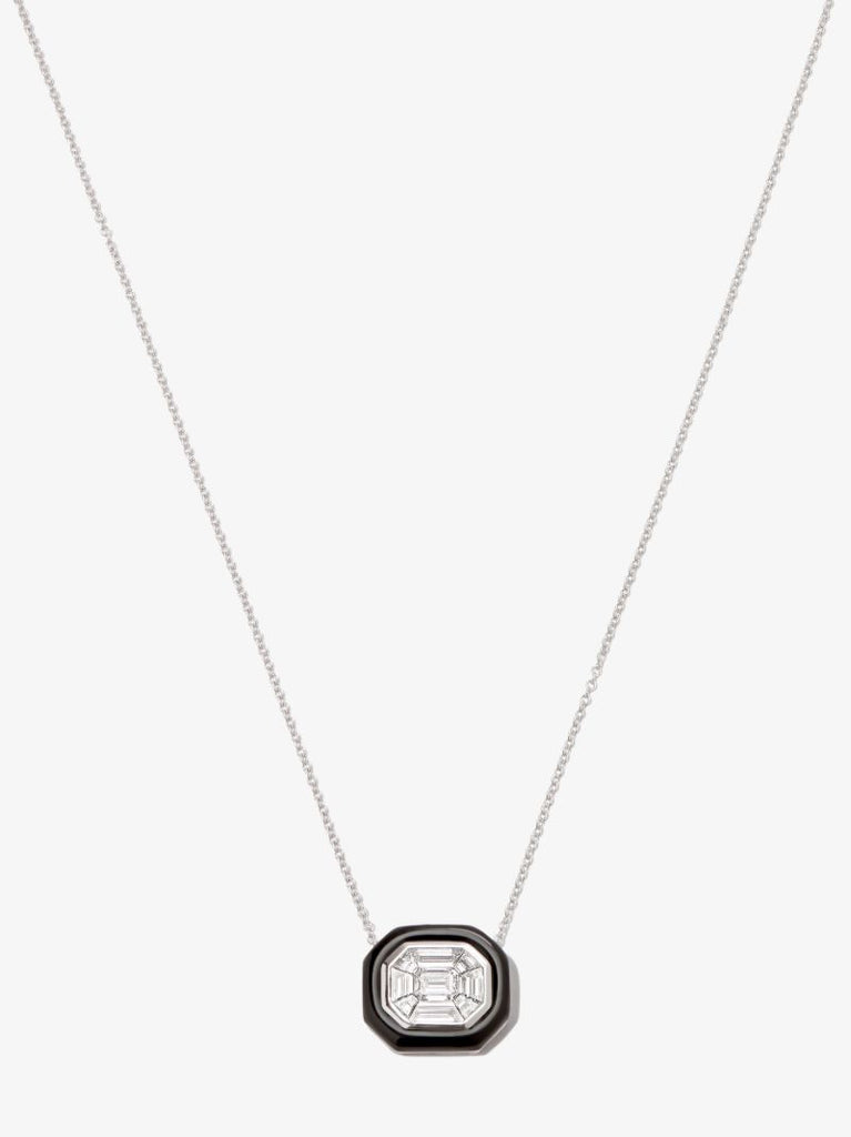 18k White Gold Oui Diamond Necklace
