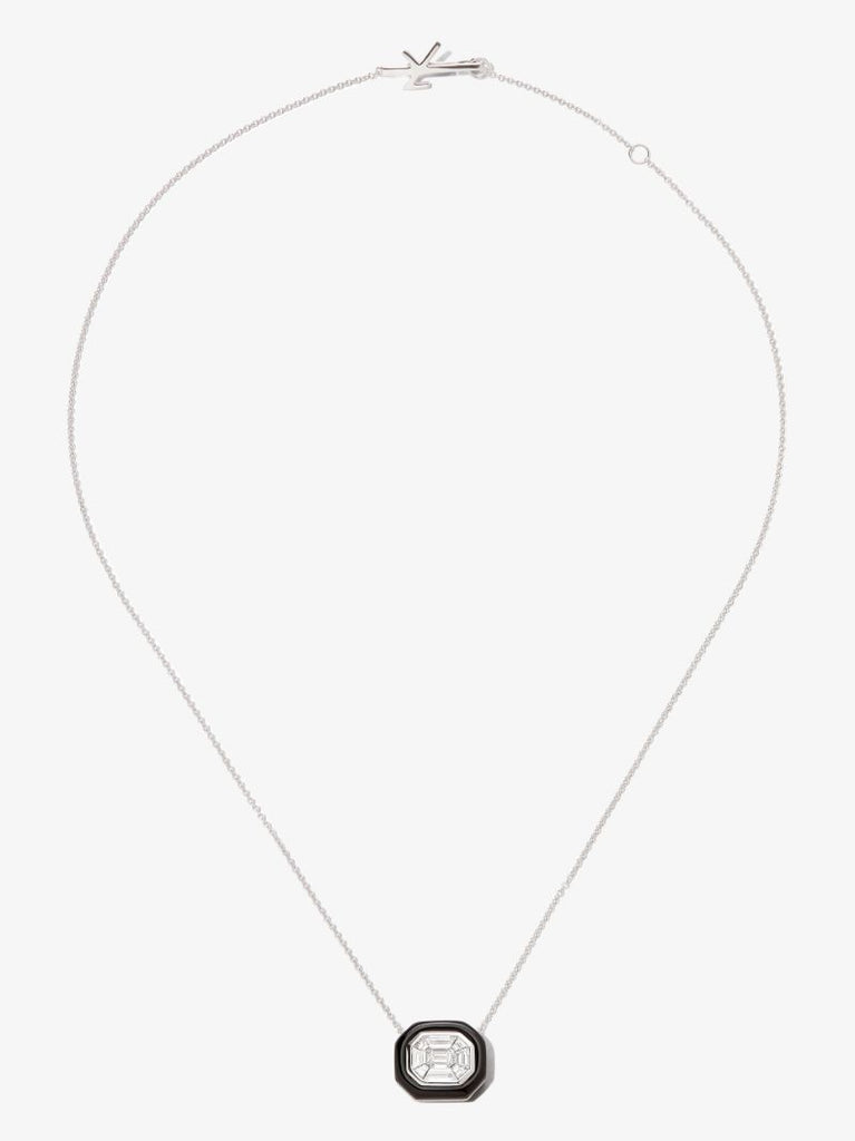 18k White Gold Oui Diamond Necklace