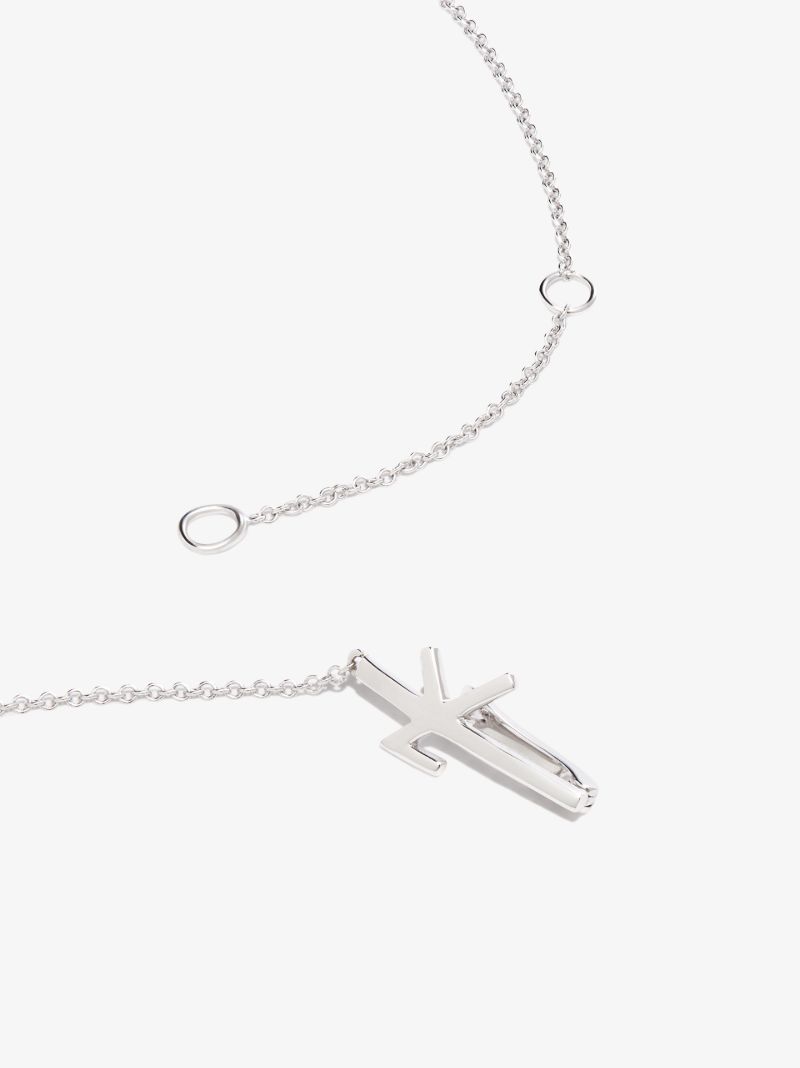 18k White Gold Oui Diamond Necklace