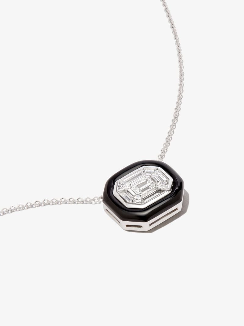 18k White Gold Oui Diamond Necklace