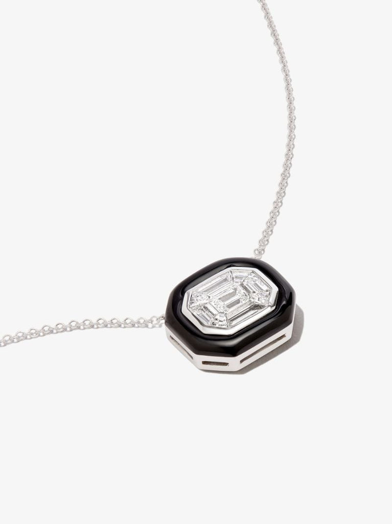 18k White Gold Oui Diamond Necklace