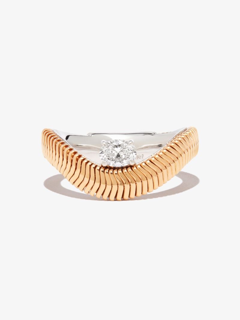 18k Yellow Gold Feelings Chain Diamond Ring