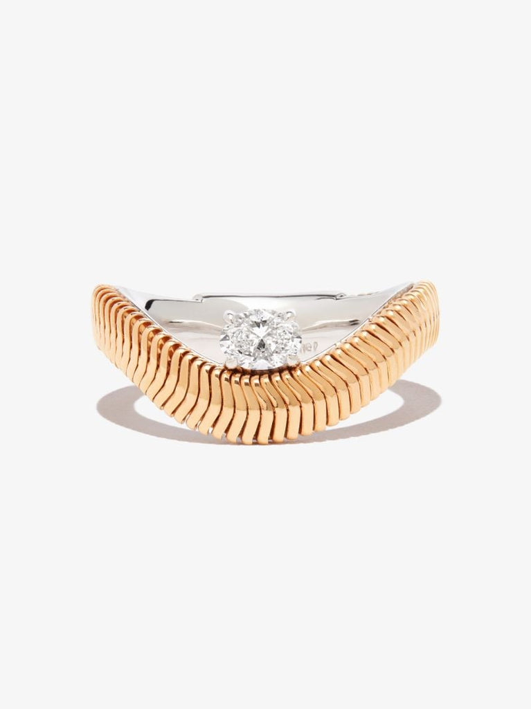 18k Yellow Gold Feelings Chain Diamond Ring
