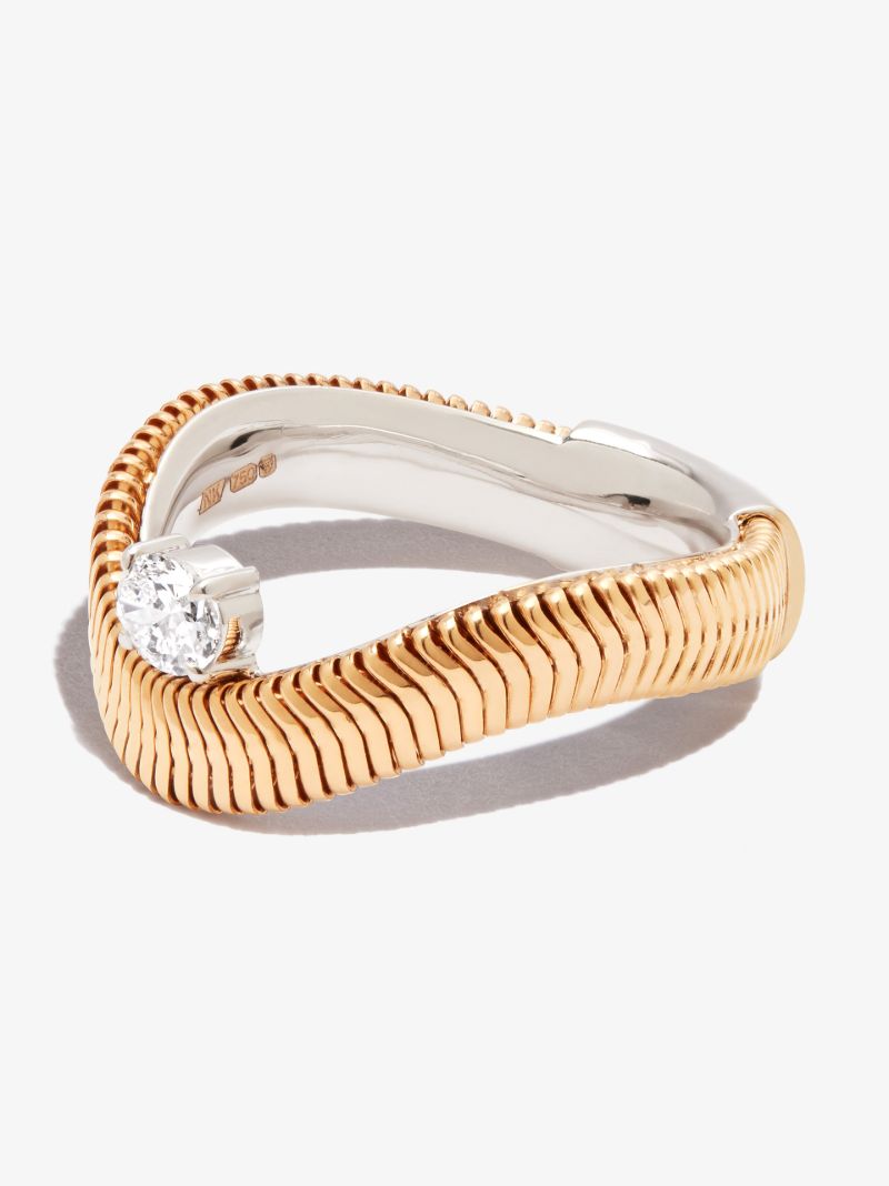 18k Yellow Gold Feelings Chain Diamond Ring