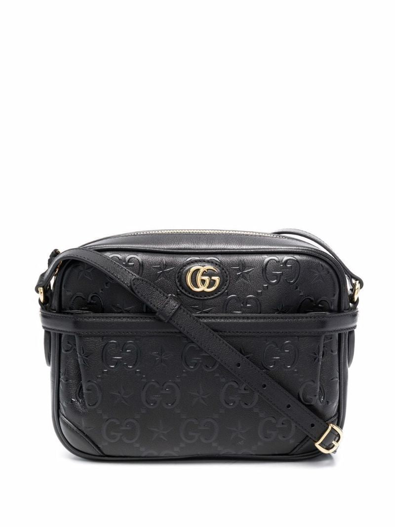 Black Gg Star Embossed Cross Body Bag