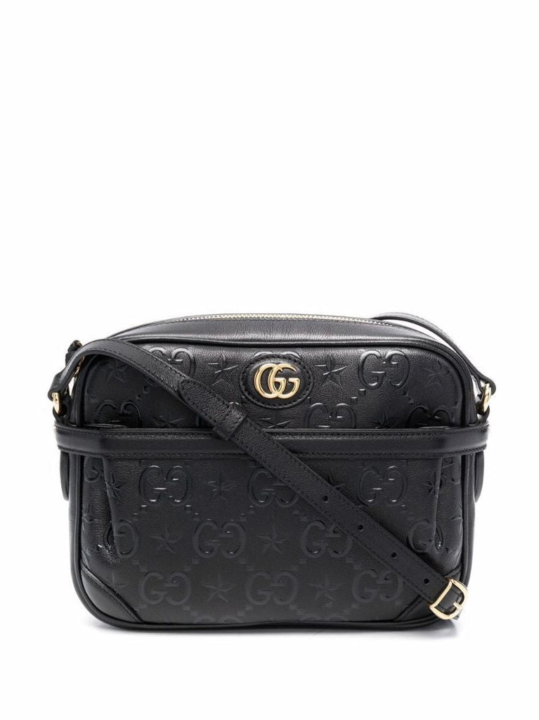 Black Gg Star Embossed Cross Body Bag