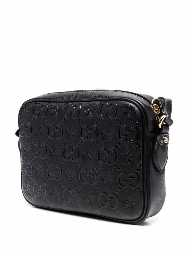 Black Gg Star Embossed Cross Body Bag