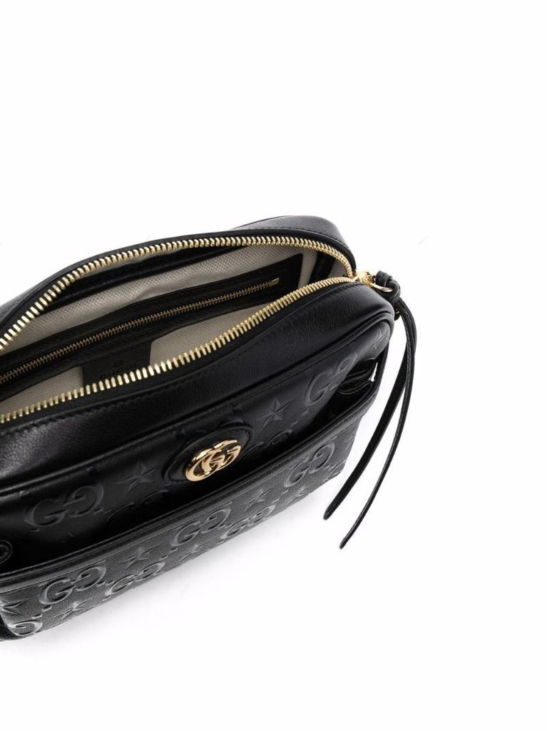 Black Gg Star Embossed Cross Body Bag