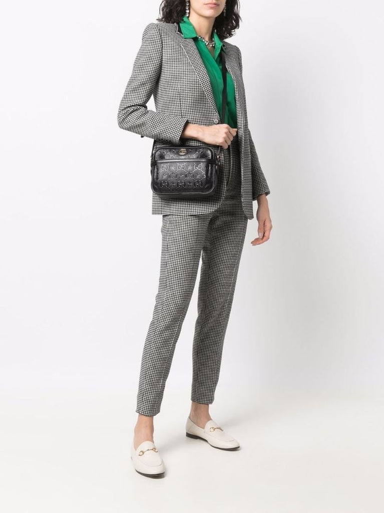 Black Gg Star Embossed Cross Body Bag