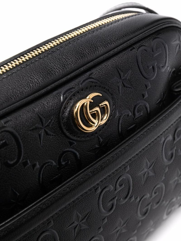 Black Gg Star Embossed Cross Body Bag