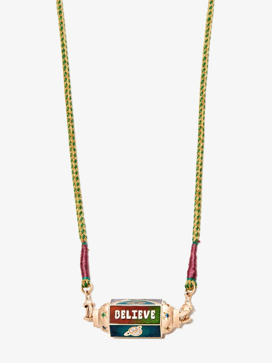 18k Rose Gold Believe Sapphire Diamond Locket Necklace