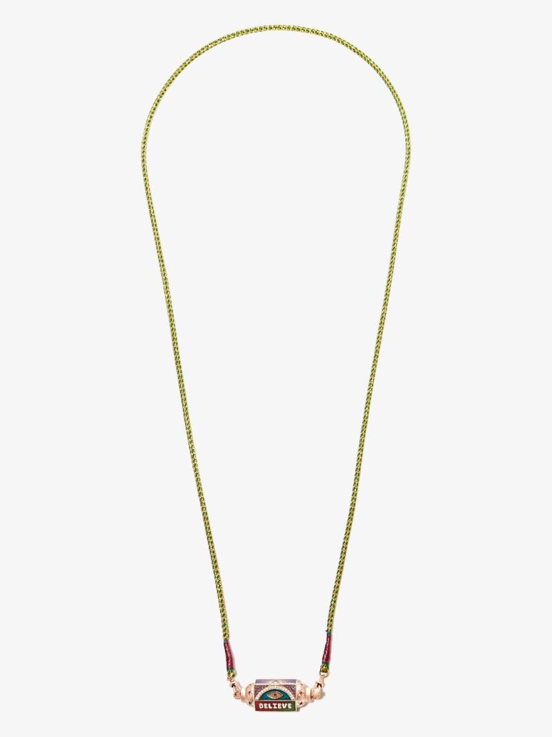18k Rose Gold Believe Sapphire Diamond Locket Necklace