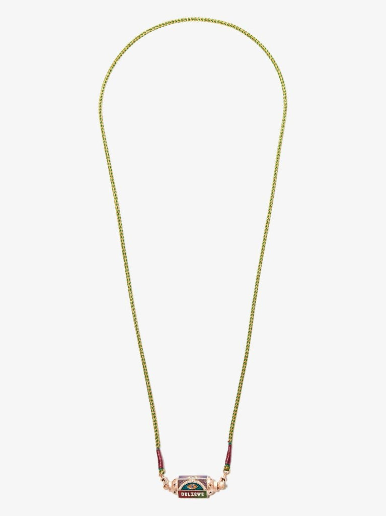 18k Rose Gold Believe Sapphire Diamond Locket Necklace