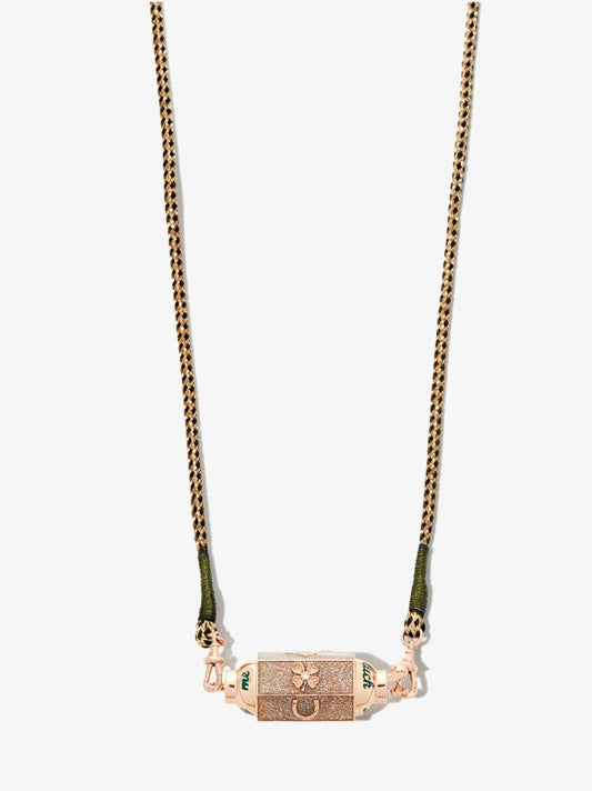18k Rose Gold Lucky Sapphire Diamond Locket Necklace