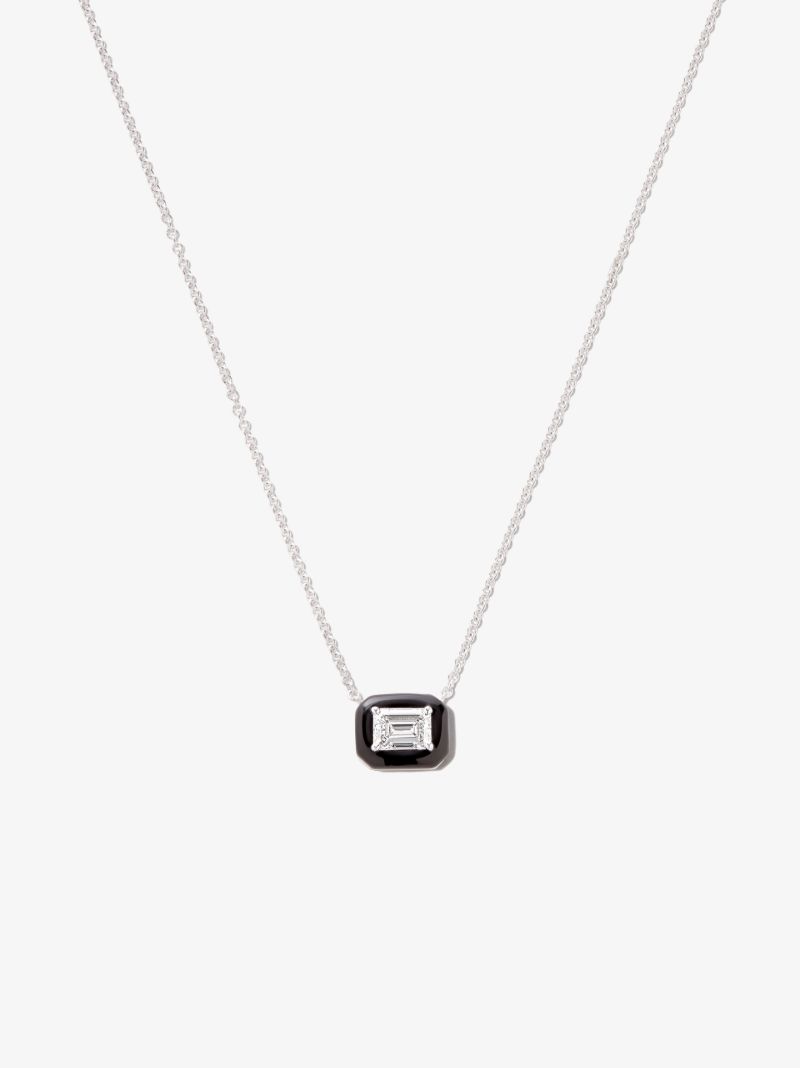 18k White Gold Oui Diamond Necklace