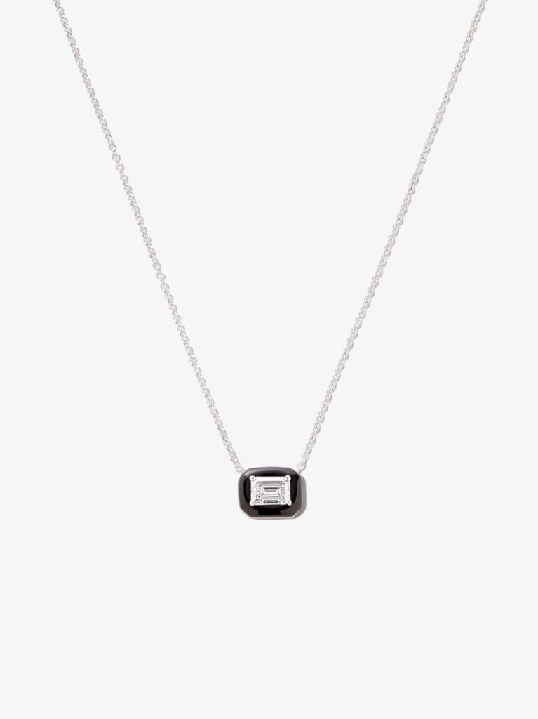 18k White Gold Oui Diamond Necklace