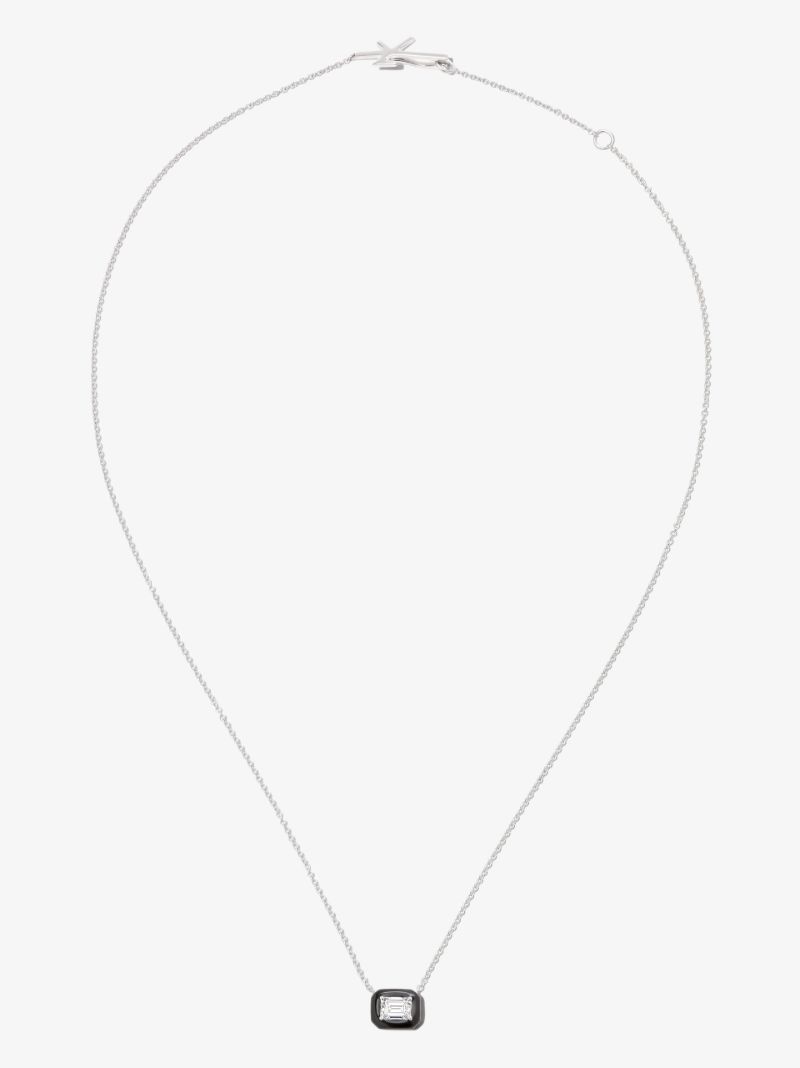 18k White Gold Oui Diamond Necklace