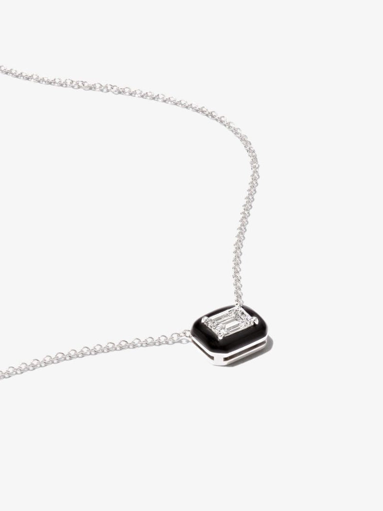 18k White Gold Oui Diamond Necklace