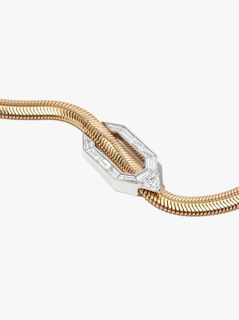 18k Yellow Gold Feelings Snake Diamond Necklace