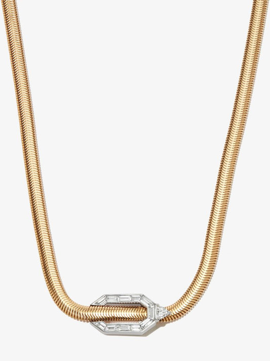 18k Yellow Gold Feelings Snake Diamond Necklace