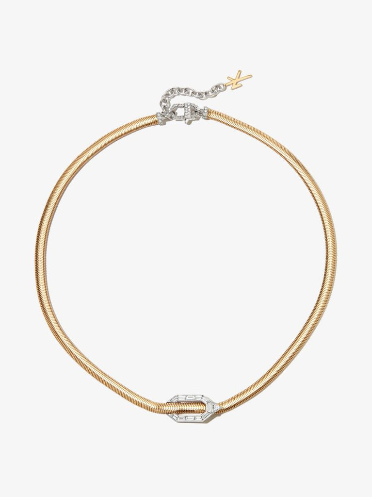 18k Yellow Gold Feelings Snake Diamond Necklace