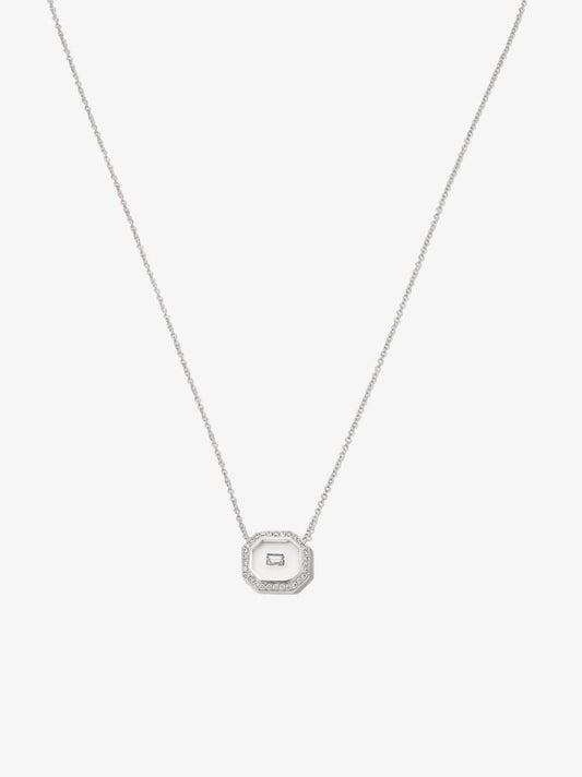 18k White Gold Universe Line Diamond Necklace