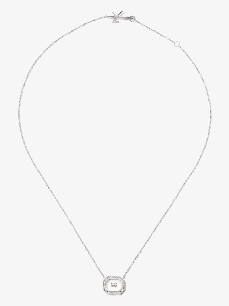 18k White Gold Universe Line Diamond Necklace