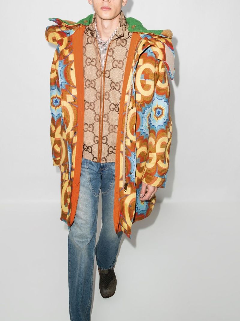 Gg Kaleidoscope Jacquard Coat