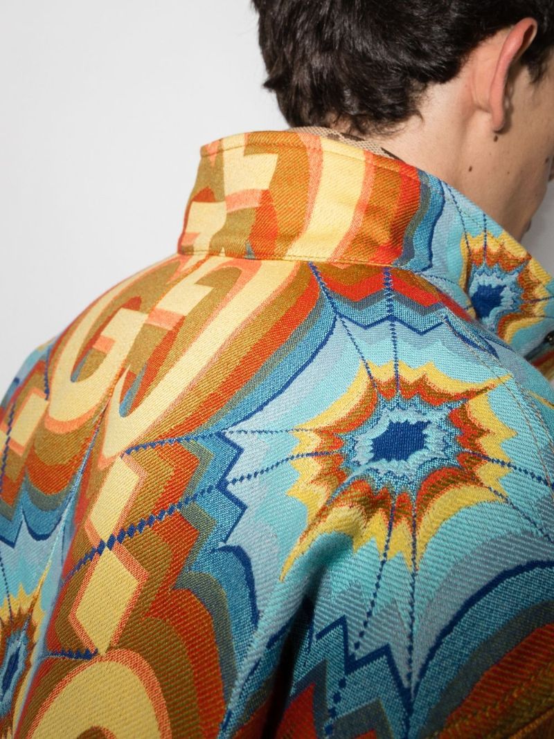 Gg Kaleidoscope Jacquard Coat
