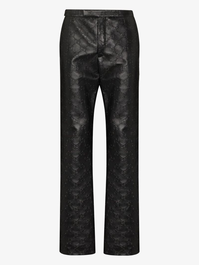 Gg Leather Trousers
