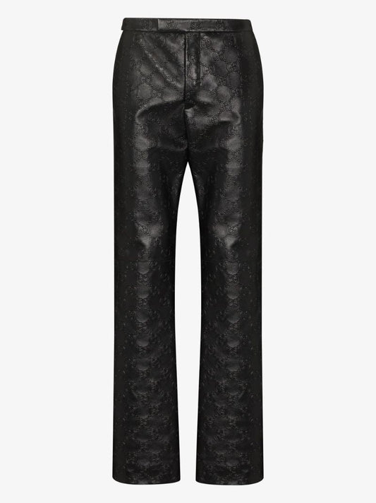 Gg Leather Trousers