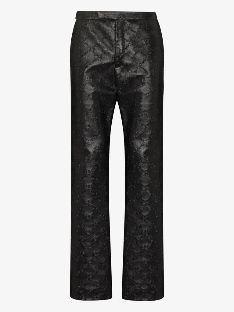 Gg Leather Trousers