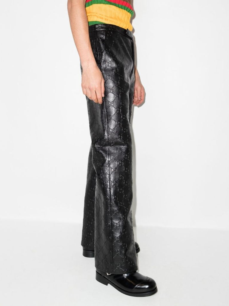 Gg Leather Trousers