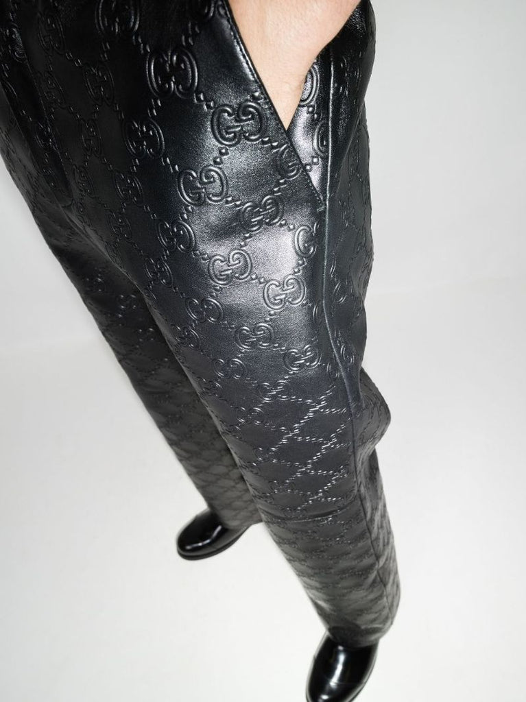 Gg Leather Trousers