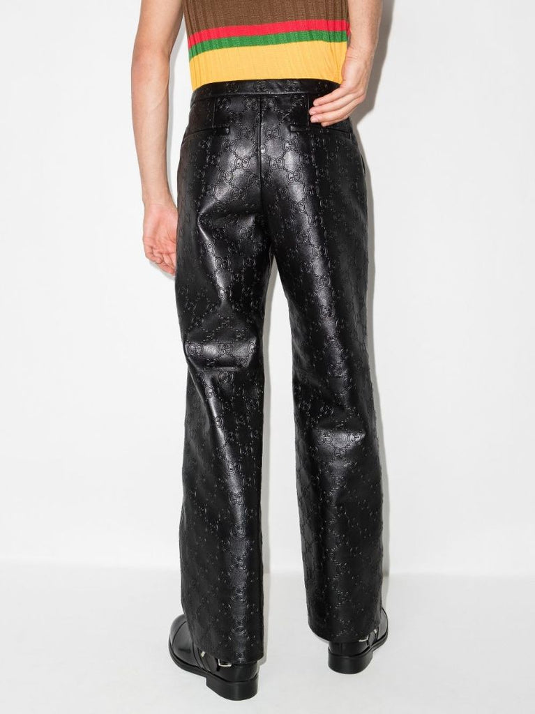 Gg Leather Trousers