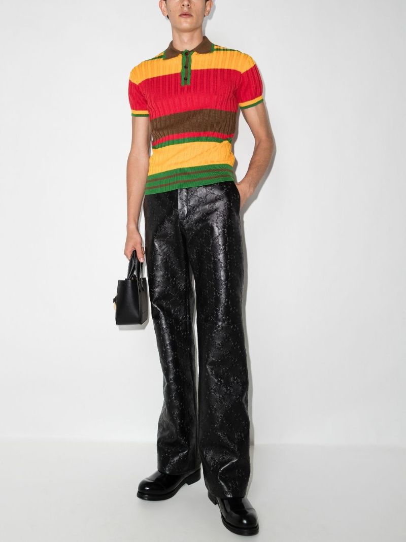 Gg Leather Trousers